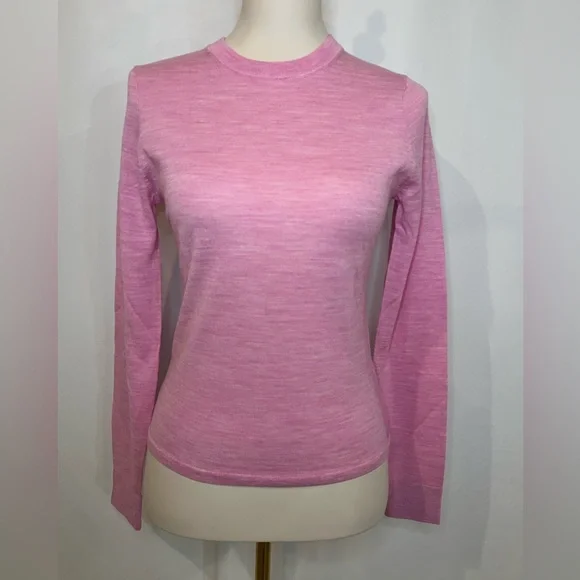 J.Crew Carolyn fitted crewneck sweater in merino wool in heather neon orchid - Picture 5 of 8